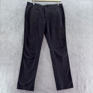 Converse Pants Mens 34 Black Wash Canvas Chuckin Slim Mid Rise Patch Pockets